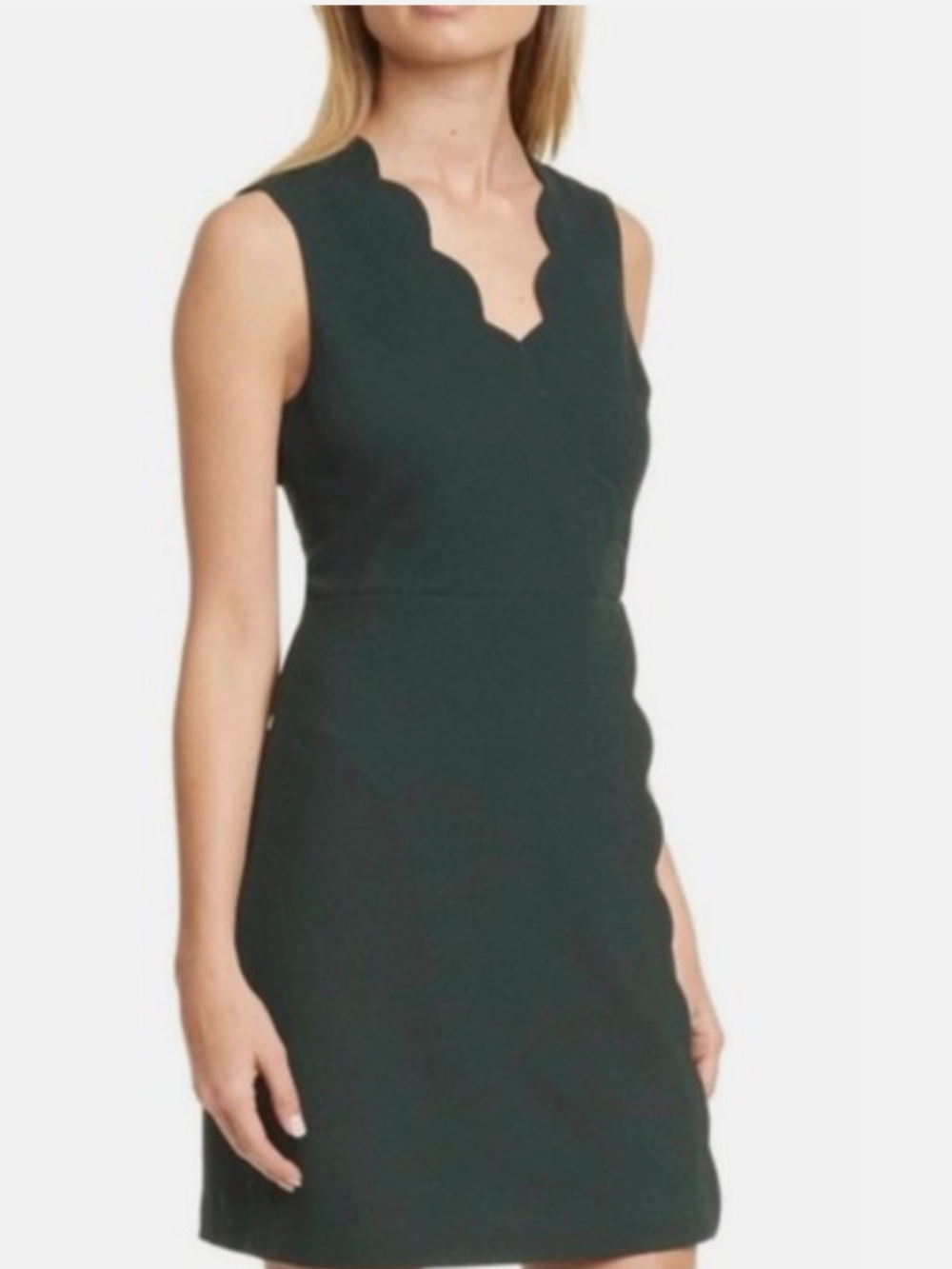 NWT Ted Baker London Furnaed Scallop Cocktail Dress in Dark Green Size 4 / US 10